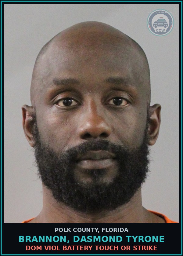 Booking mugshot of BRANNON, DASMOND TYRONE in Polk County