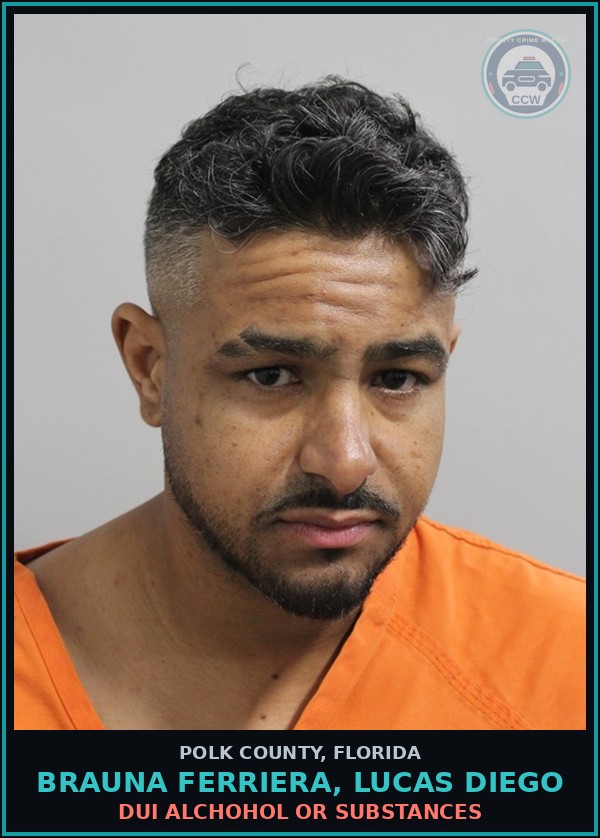 Booking mugshot of BRAUNA FERRIERA, LUCAS DIEGO in Polk County