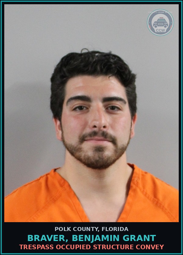 Booking mugshot of BRAVER, BENJAMIN GRANT in Polk County