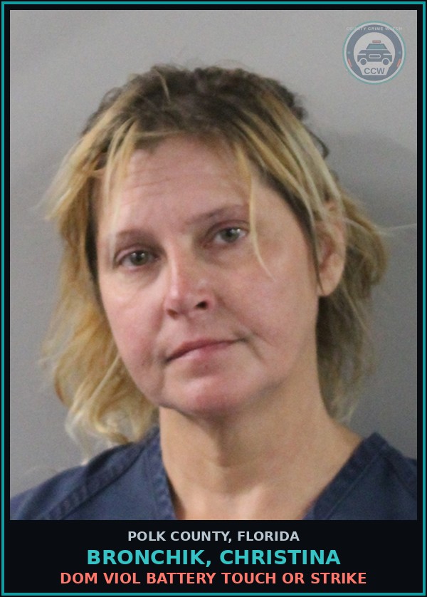 Booking mugshot of BRONCHIK, CHRISTINA in Polk County
