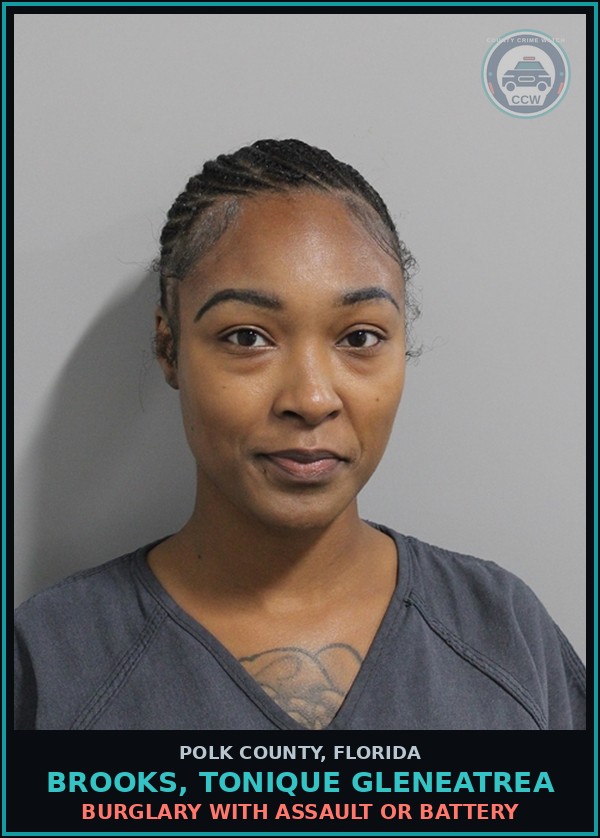 Booking mugshot of BROOKS, TONIQUE GLENEATREA in Polk County