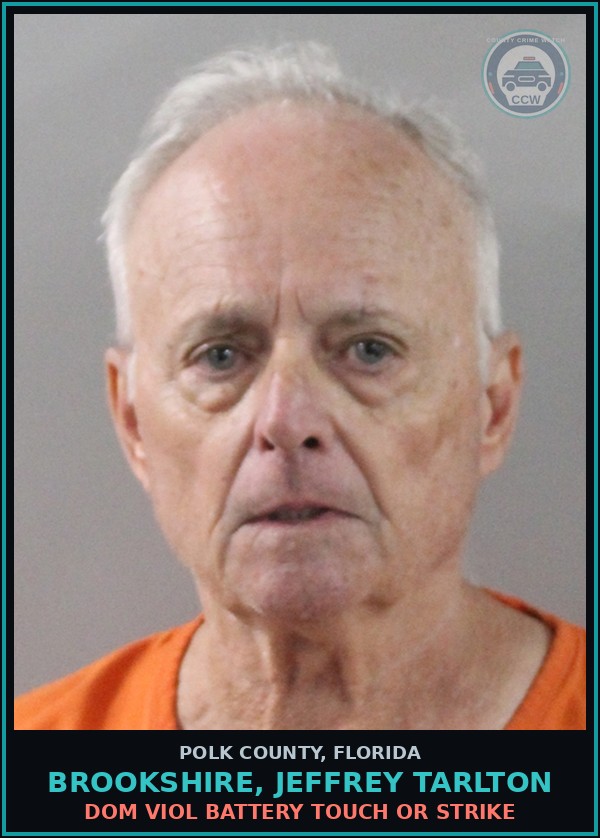 Booking mugshot of BROOKSHIRE, JEFFREY TARLTON in Polk County