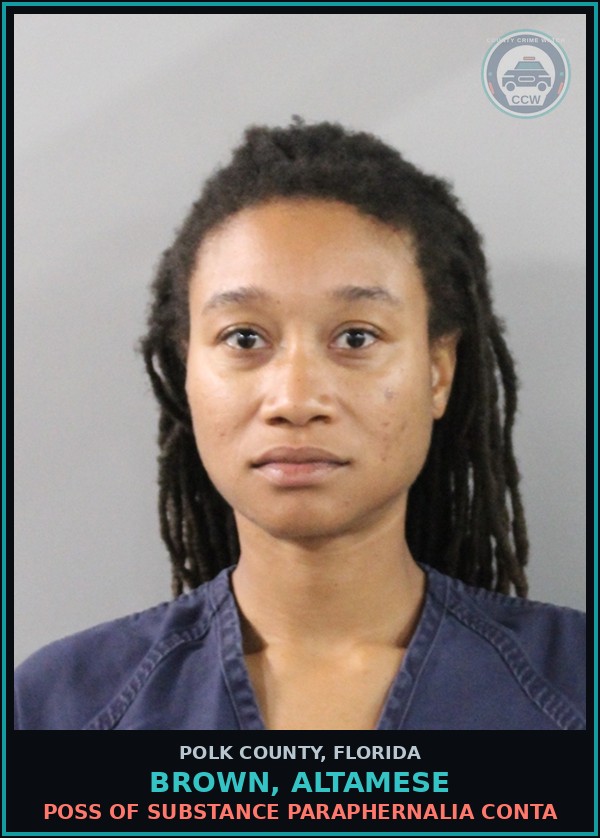 Booking mugshot of BROWN, ALTAMESE in Polk County