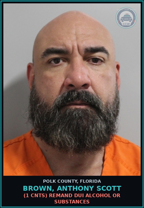 Booking mugshot of BROWN, ANTHONY SCOTT in Polk County