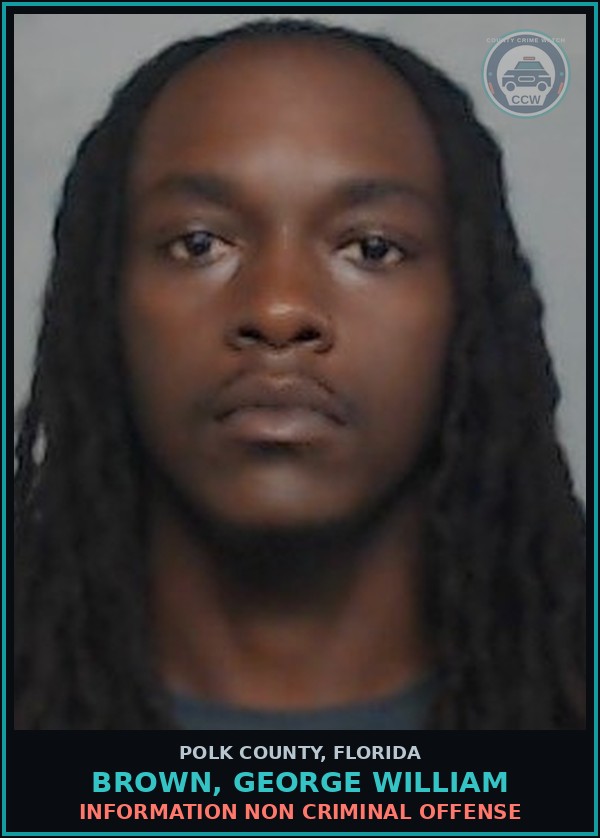 Booking mugshot of BROWN, GEORGE WILLIAM in Polk County