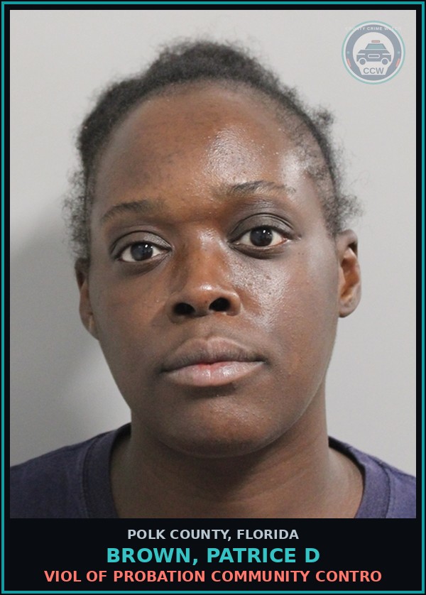 Booking mugshot of BROWN, PATRICE D in Polk County