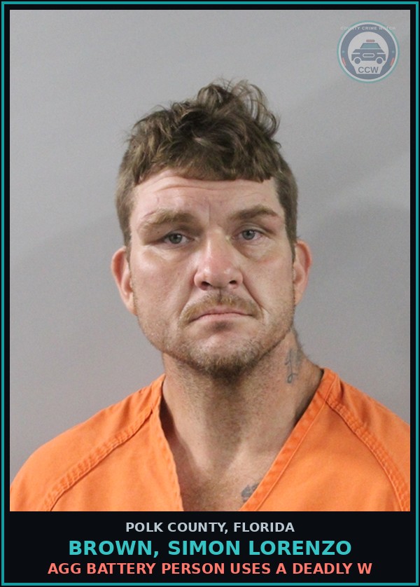 Booking mugshot of BROWN, SIMON LORENZO in Polk County