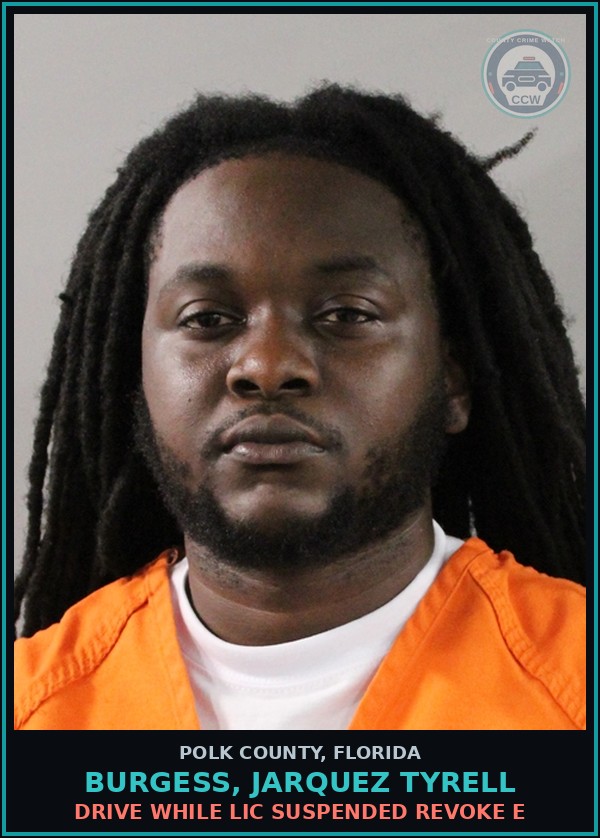 Booking mugshot of BURGESS, JARQUEZ TYRELL in Polk County