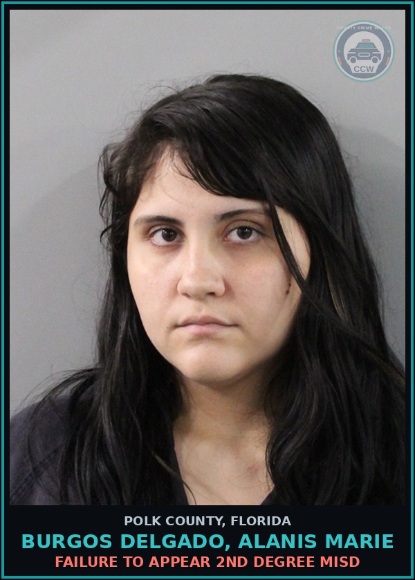 Booking mugshot of BURGOS DELGADO, ALANIS MARIE in Polk County