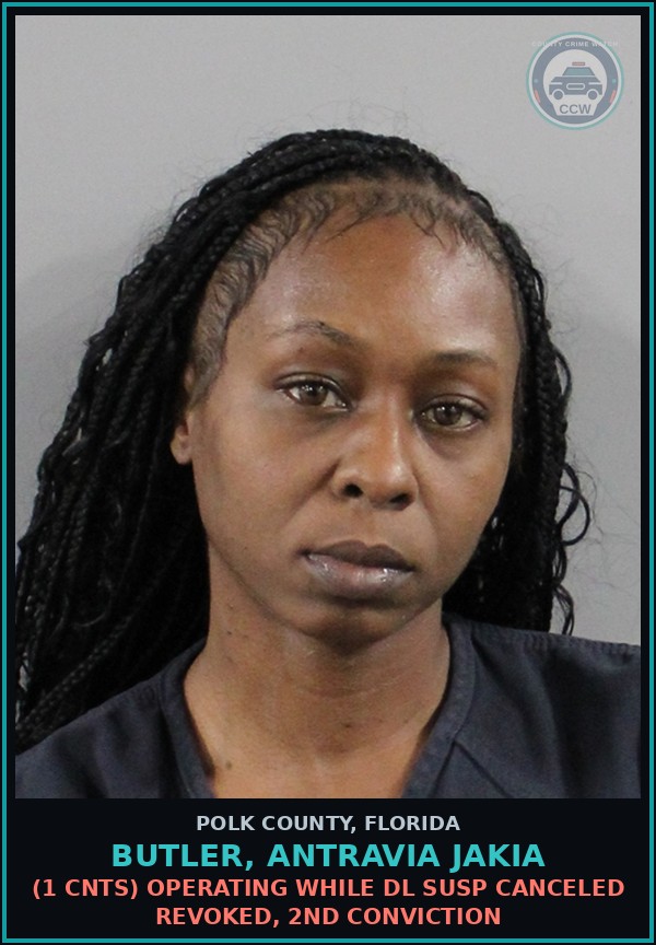 Booking mugshot of BUTLER, ANTRAVIA JAKIA in Polk County