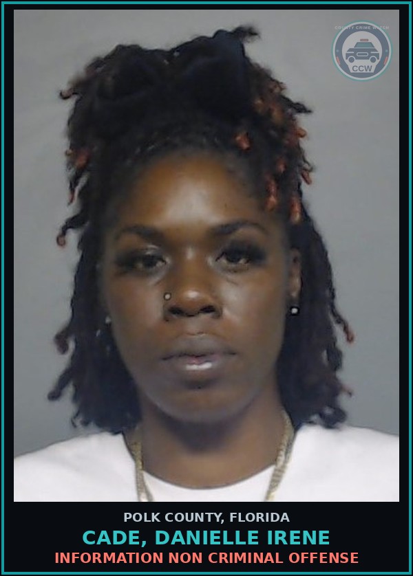 Booking mugshot of CADE, DANIELLE IRENE in Polk County