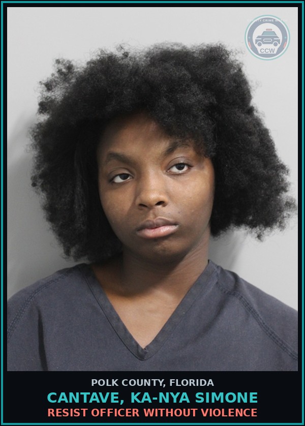 Booking mugshot of CANTAVE, KA-NYA SIMONE in Polk County