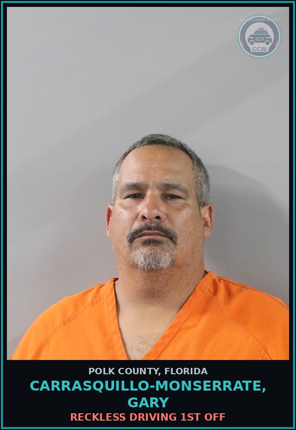 Booking mugshot of CARRASQUILLO-MONSERRATE, GARY in Polk County