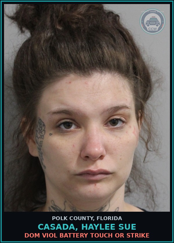 Booking mugshot of CASADA, HAYLEE SUE in Polk County