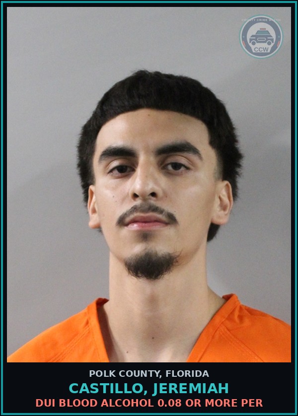 Booking mugshot of CASTILLO, JEREMIAH in Polk County