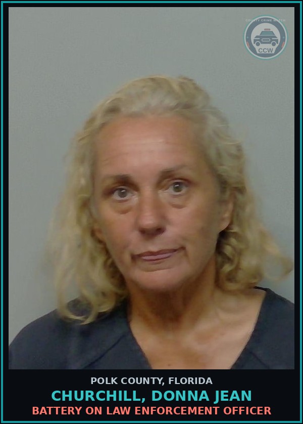 Booking mugshot of CHURCHILL, DONNA JEAN in Polk County
