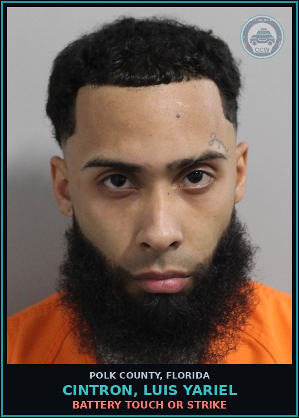 Booking mugshot of CINTRON, LUIS YARIEL in Polk County