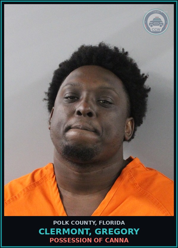 Booking mugshot of CLERMONT, GREGORY in Polk County