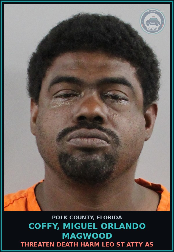 Booking mugshot of COFFY, MIGUEL ORLANDO MAGWOOD in Polk County