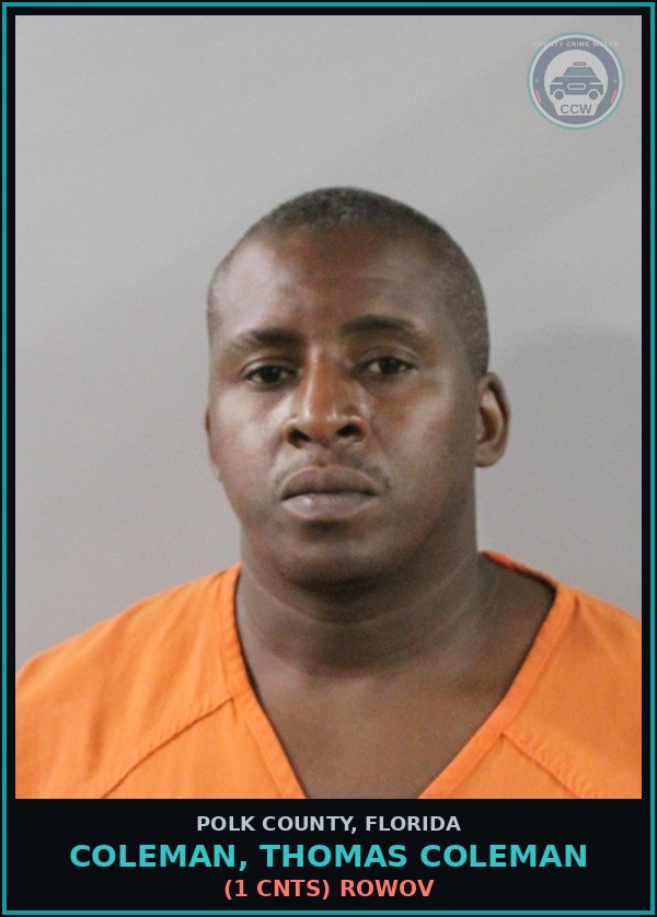 Booking mugshot of COLEMAN, THOMAS COLEMAN in Polk County