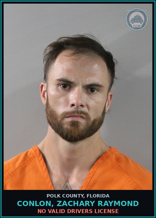 Booking mugshot of CONLON, ZACHARY RAYMOND in Polk County