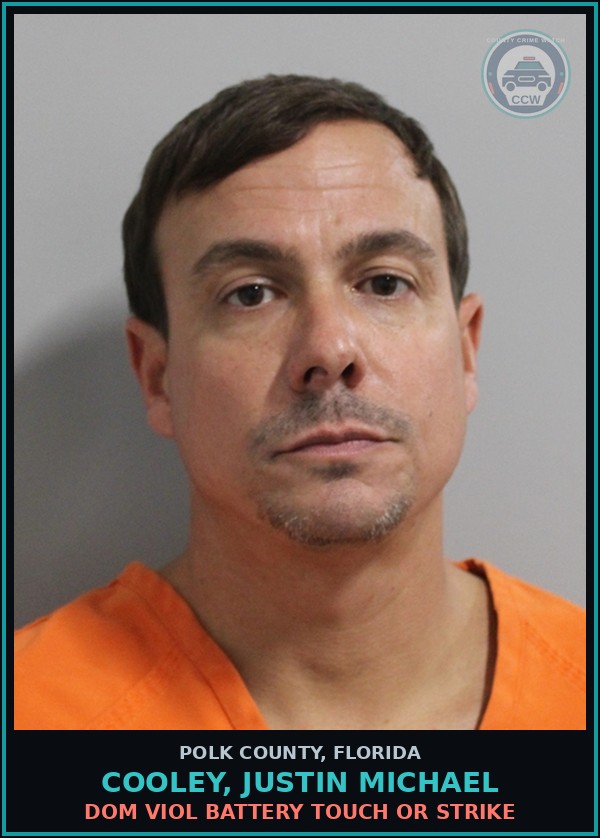 Booking mugshot of COOLEY, JUSTIN MICHAEL in Polk County