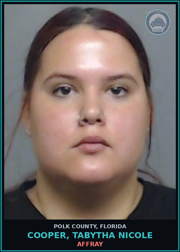 Booking mugshot of COOPER, TABYTHA NICOLE in Polk County