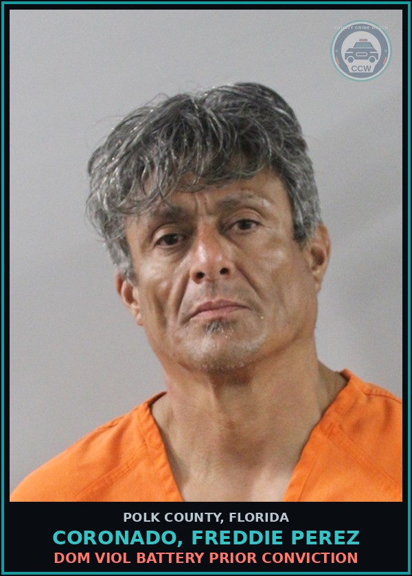 Booking mugshot of CORONADO, FREDDIE PEREZ in Polk County