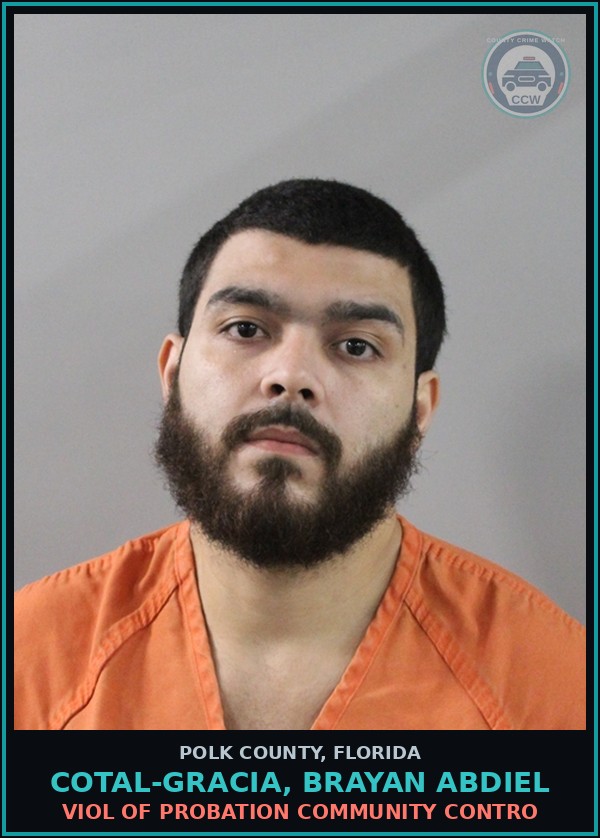 Booking mugshot of COTAL-GRACIA, BRAYAN ABDIEL in Polk County