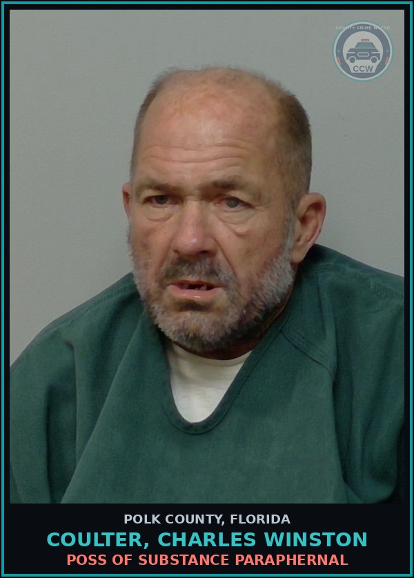 Booking mugshot of COULTER, CHARLES WINSTON in Polk County