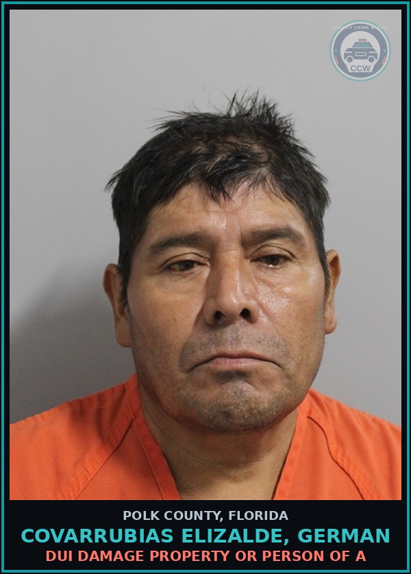 Booking mugshot of COVARRUBIAS ELIZALDE, GERMAN in Polk County