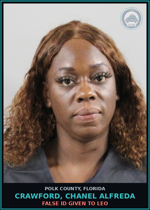 Booking mugshot of CRAWFORD, CHANEL ALFREDA in Polk County
