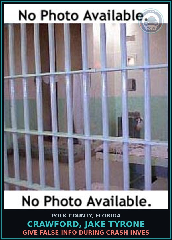 Booking mugshot of CRAWFORD, JAKE TYRONE in Polk County