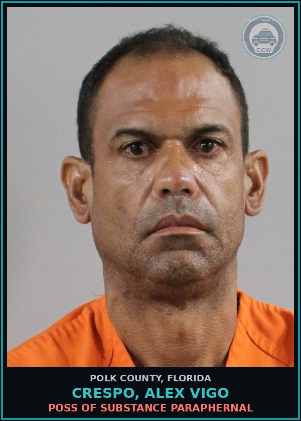 Booking mugshot of CRESPO, ALEX VIGO in Polk County