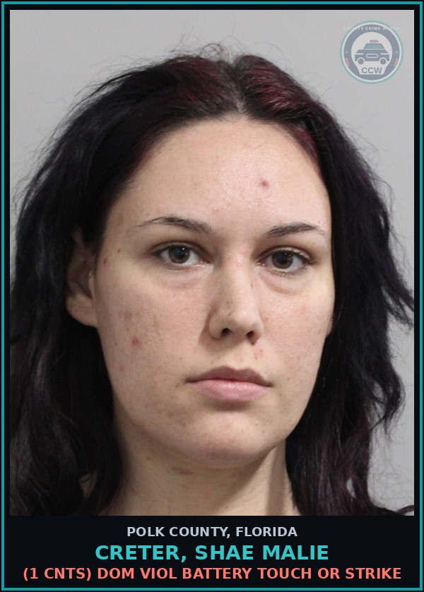 Booking mugshot of CRETER, SHAE MALIE in Polk County