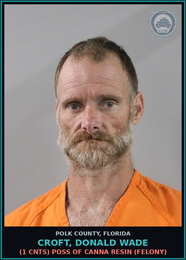 Booking mugshot of CROFT, DONALD WADE in Polk County