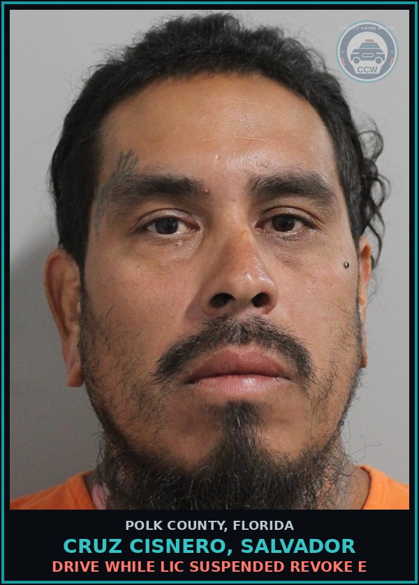 Booking mugshot of CRUZ CISNERO, SALVADOR in Polk County