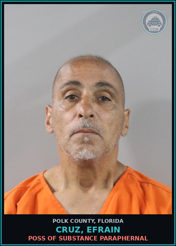 Booking mugshot of CRUZ, EFRAIN in Polk County