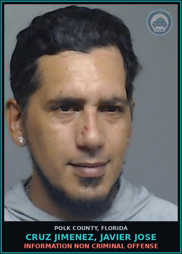 Booking mugshot of CRUZ JIMENEZ, JAVIER JOSE in Polk County