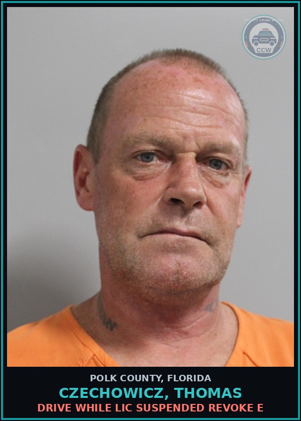Booking mugshot of CZECHOWICZ, THOMAS in Polk County