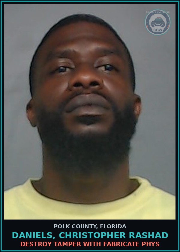Booking mugshot of DANIELS, CHRISTOPHER RASHAD in Polk County