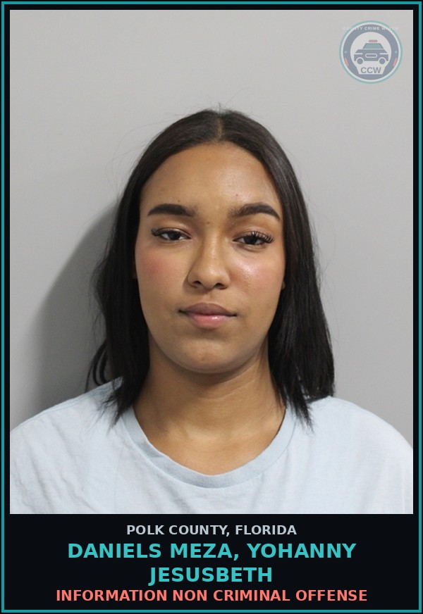 Booking mugshot of DANIELS MEZA, YOHANNY JESUSBETH in Polk County