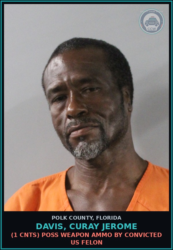 Booking mugshot of DAVIS, CURAY JEROME in Polk County