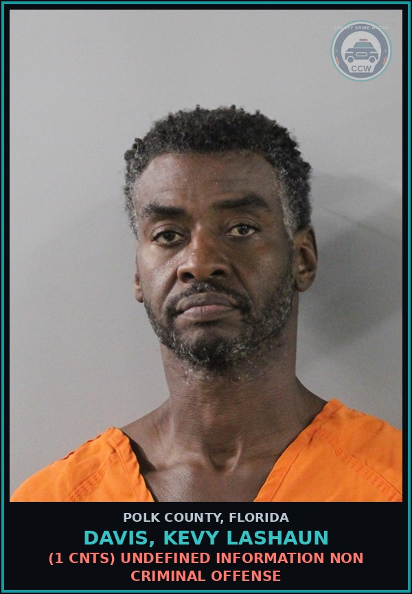Booking mugshot of DAVIS, KEVY LASHAUN in Polk County