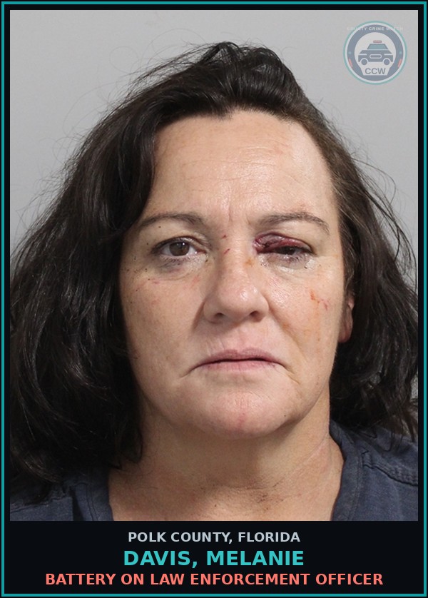 Booking mugshot of DAVIS, MELANIE in Polk County