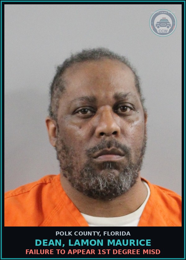 Booking mugshot of DEAN, LAMON MAURICE in Polk County
