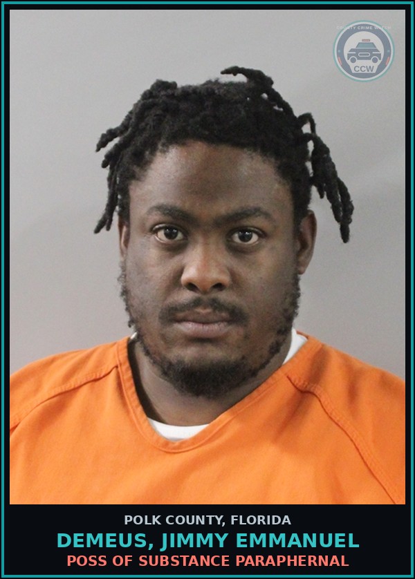 Booking mugshot of DEMEUS, JIMMY EMMANUEL in Polk County