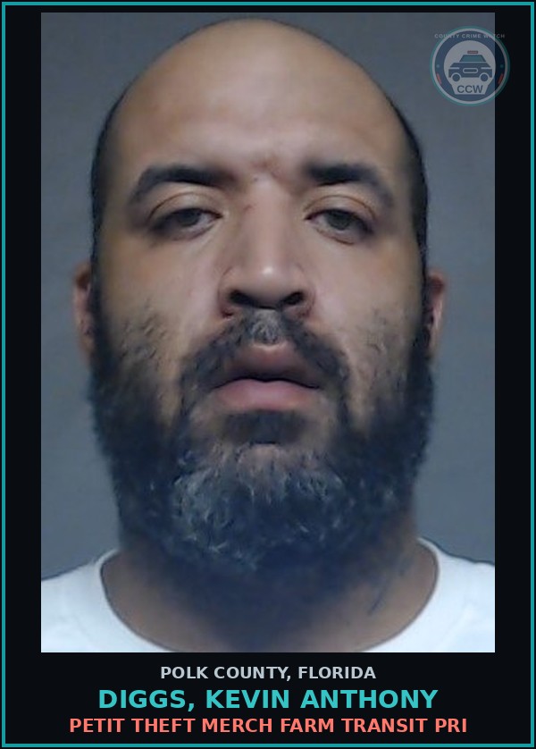 Booking mugshot of DIGGS, KEVIN ANTHONY in Polk County