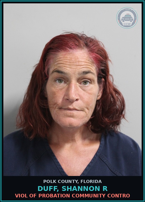 Booking mugshot of DUFF, SHANNON R in Polk County