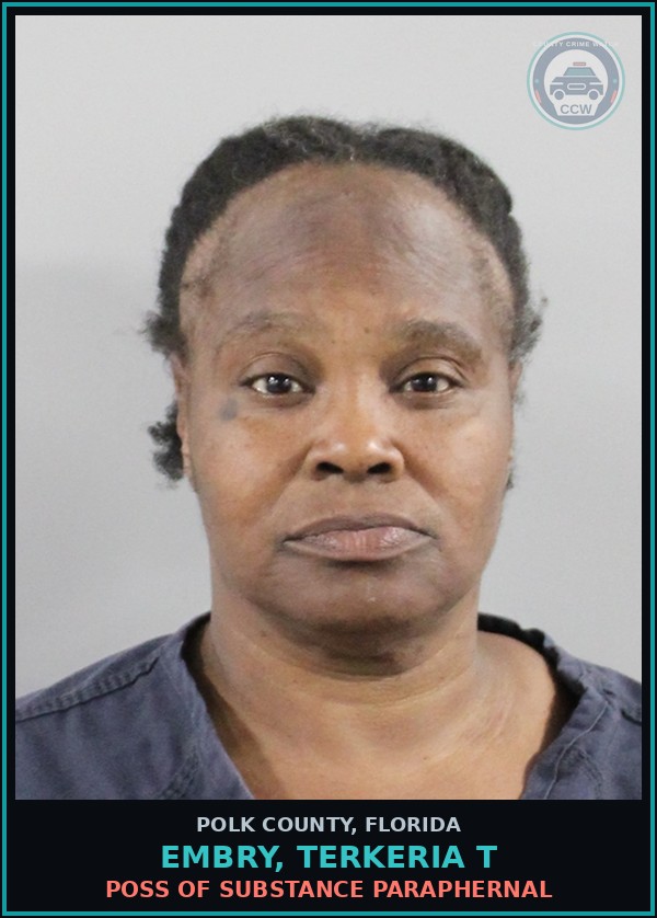 Booking mugshot of EMBRY, TERKERIA T in Polk County